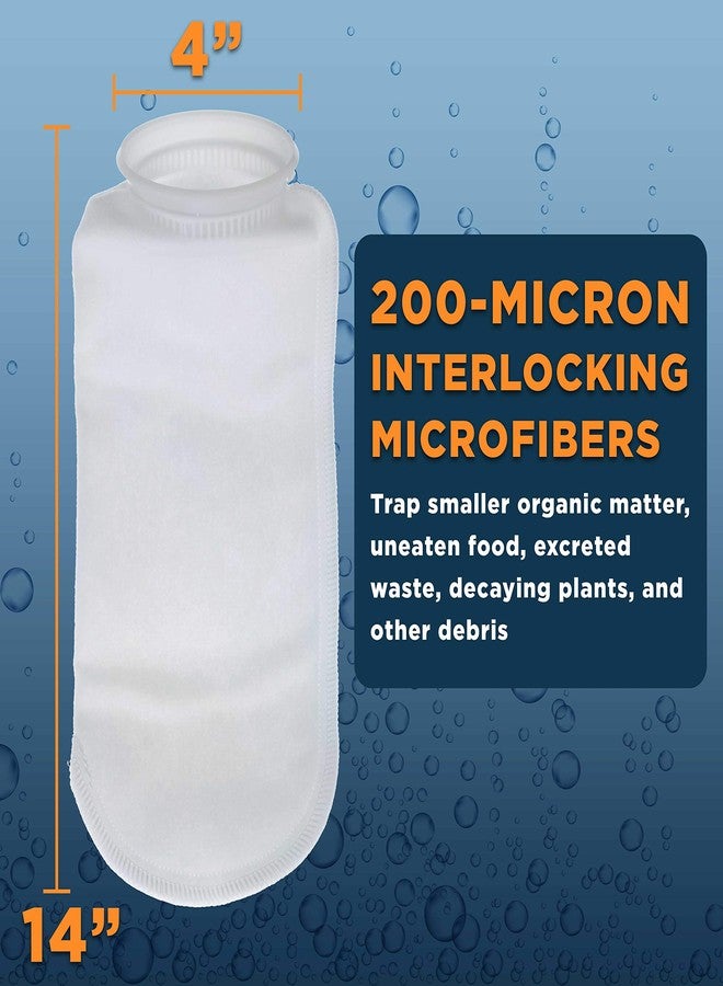 Master Pet Supply 4 Pack Premium Aquarium Filter Socks, 200 Micron, 4 Inch Ring by 14 Inch Long - Felt Filtration Bags for Freshwater, Saltwater Aquariums, Fish Tanks, Koi Ponds, Reefs, Sump, Overflow - Image 3